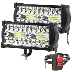 FABTEC 7 Inch 36 LED White Fog Bar Light for All Motorcycles Bike & Scooty with On/Off Switch