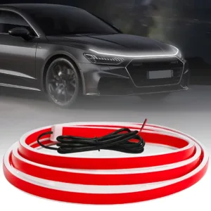 FABTEC – 71 Inches Car Hood Light Strip Dynamic Car LED Strip Bonnet Light Exterior Flexible Daytime Running Strip Light for Car