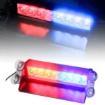 FABTEC - Car Police Light 8 Led Red & Blue Strobe Flashing Warning Emergency Led Lights for All Cars
