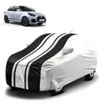 FABTEC - Metallic Silver & Black Stripes Waterproof Car Body Cover for Maruti Suzuki Dzire New