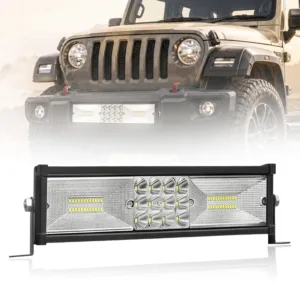 FABTEC Mercury Bar Light Fog Light 60 LED 11 Inch for Cars (White)