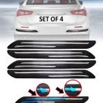 FABTEC - Rubber Car Bumper Protector Guard with Double Chrome Strip for Maruti Swift Dzire Black