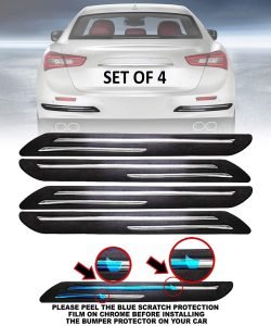 FABTEC – Double Chrome Strip Rubber Car Bumper Protector Guard
