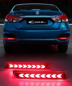 FABTEC – Car LED Imported Running Matrix Light Moving Reflector Rear Bumper Brake Light 8 Arrow Design