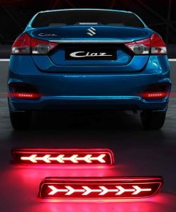 FABTEC – Car LED Imported Running Matrix Light Moving Reflector Rear Bumper Brake Light 6 Arrow Design