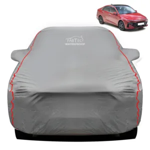 FABTEC - Peva Waterproof Red Border Car Body Cover for Hyundai Verna