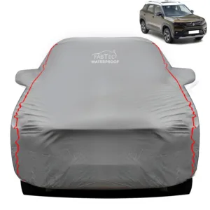 FABTEC - 2x2 Heavy Duty Red Border Car Body Cover for Maruti Suzuki Brezza 2015