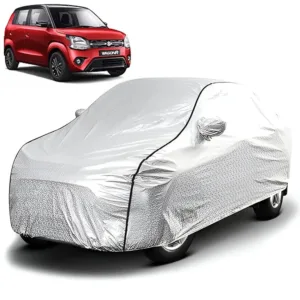 FABTEC - Metallic Silver Black Border Waterproof Car Body Cover for Maruti Suzuki WagonR