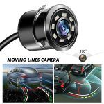 FABTEC Car Rear View Reverse Moving Lines Car Parking Camera (8 Led, Drill Type)
