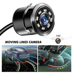 FABTEC Car Rear View Reverse Moving Lines Car Parking Camera (8 Led, Drill Type)