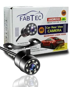 FABTEC 720p AHD Car Rear View Camera for 9 inch Android Screens for Car (8 LED/Hook Type/AHD-25 FPS)