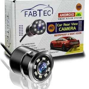 FABTEC 720p AHD Car Rear View Camera for 9 inch Android Screens for Car (8 LED/Drill Type/AHD-25 FPS)