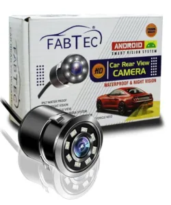 FABTEC 720p AHD Car Rear View Camera for 9 inch Android Screens for Car (8 LED/Moving Lines/AHD-25 FPS)