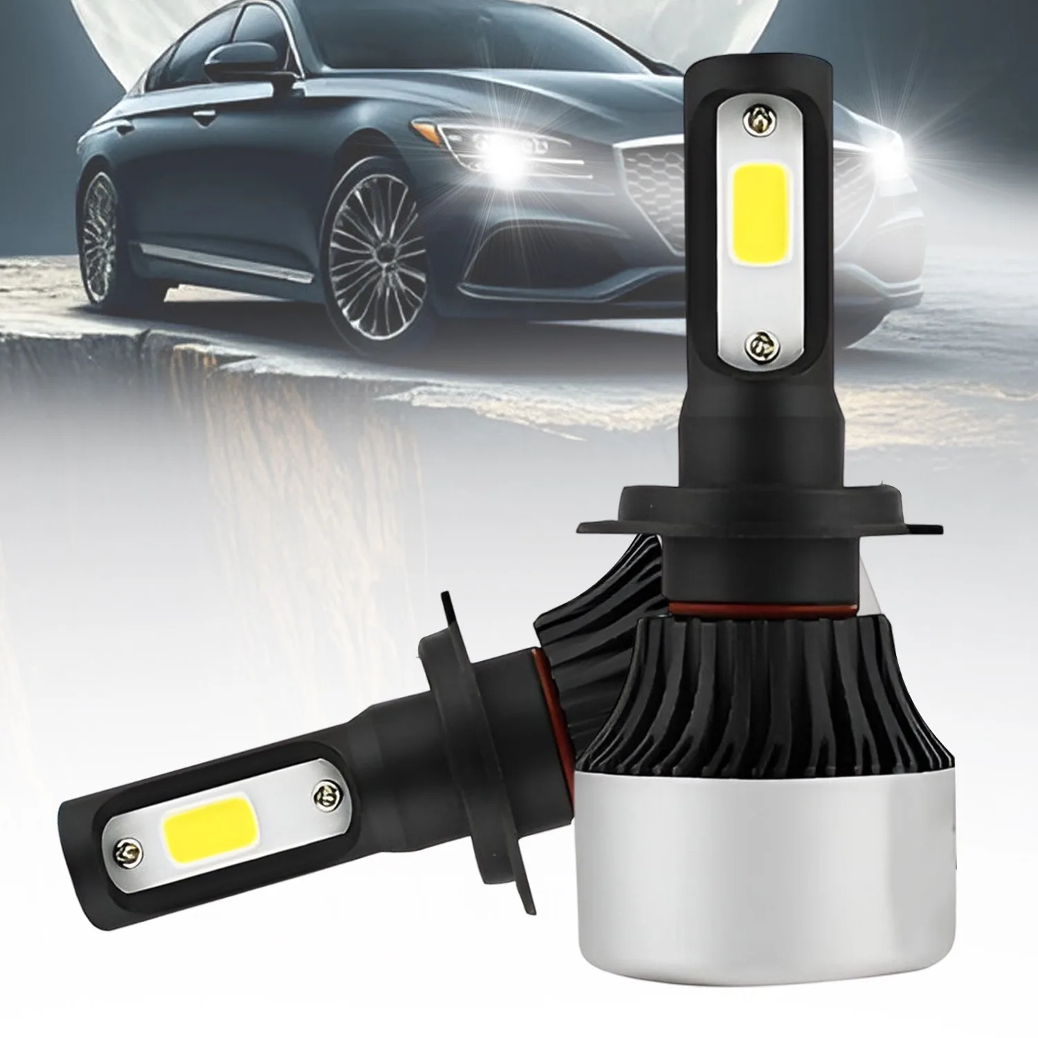 Fabtec Original NightEye H7 White Plug & Play Headlight LED Bulb For Cars & Bikes (72W/10000LM/6000K)