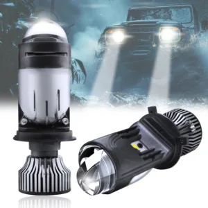 Fabtec Mini Projector Lens H4 Led Car Headlight Bulb, 100W 20,000 Lumens Super Bright White 6500K Headlight Conversion kit for Cars.