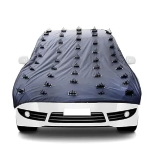 FABTEC 13ft Car Protection Cover from Dogs, Pets and Animal Complete Dog Protection Car Cover for Both roof and Bonnet Attach Full Car Protection with Spikes for Small Cars 1pc (13ftX55Inch)