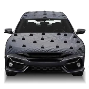 FABTEC Dog Protection Car Cover for Roof & Bonnet with Spikes Protect from Dogs, Pets and Animals Dustproof Car Body Cover Compatible with All Cars Universal Size (Set of 2Pc), Grey