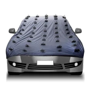 FABTEC Dog Protection Car Cover for Both roof and Bonnet Attach Full Car Protection from Dogs, Pets and Animal with Spikes for Big Cars 1pc (14ftX55Inch)