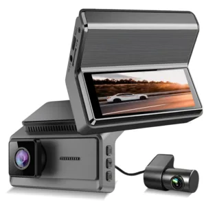 FABTEC 2 Channel 4K DVR DashCam with 4K Front & 1K Rear View Camera Recording DVR with Loop Recording(256 GB/Wi-Fi, App)