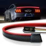 Fabtec Car Led Rear Spoiler Brake Light, Carbon Fiber Strip Taillight with Sequential Turn Signal Indicator & Running Light Modes for Car Trunk/Diggy, Universal for All Cars