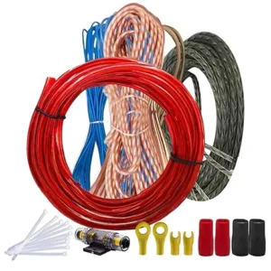 Fabtec Car Amplifier Wiring Dual Channel Copper Amp Wire Kit (10GA/2500W)