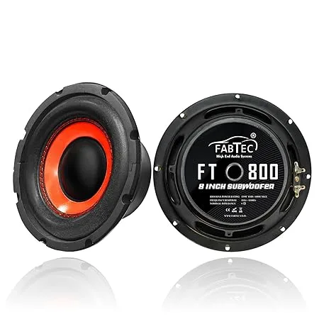 FABTEC 8 Inch 150W RMS Subwoofer with 500W Peak Power (1.5" Voice Coil, 120x60x20mm Ferrite Magnet)