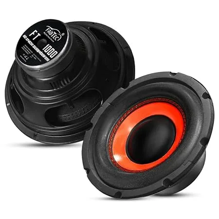 FABTEC 10 Inch 250W RMS Subwoofer with 1000W Peak Power (1.5" Voice Coil, 120x60x20mm Ferrite Magnet)