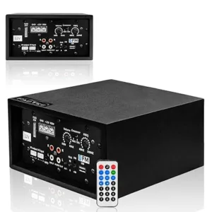 FABTEC 12V 120W Dual Channel Car Amplifier Bluetooth, USB, FM Support | Stereo Audio Amplifier with Bass Booster, Sound Processor, Wireless Connectivity