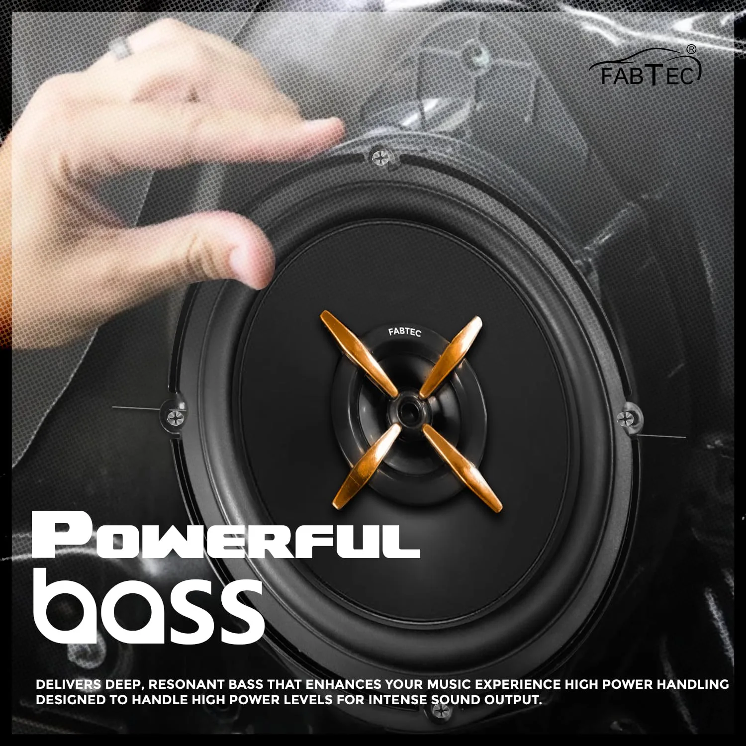 FABTEC 6 Inch 320 Watt Car Door Speakers 80W RMS High Performance 3 Way Full Range Co Axial Car Speakers (Set of 2) - Image 4