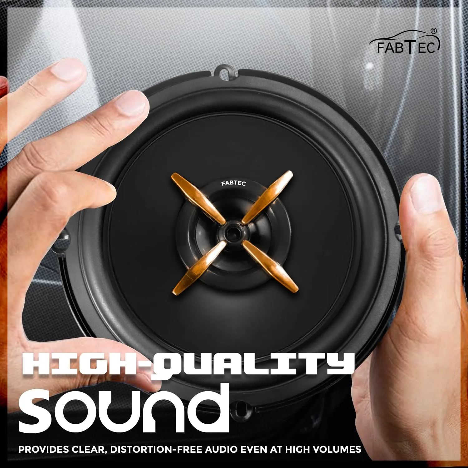 FABTEC 6 Inch 320 Watt Car Door Speakers 80W RMS High Performance 3 Way Full Range Co Axial Car Speakers (Set of 2) - Image 5