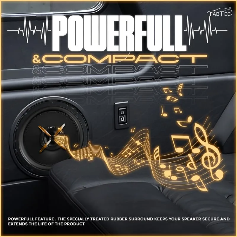 FABTEC 6.5 Inch 640 Watt Car Door Speakers High Performance 3 Way Full Range Co Axial Speakers (Set of 2) - Image 10