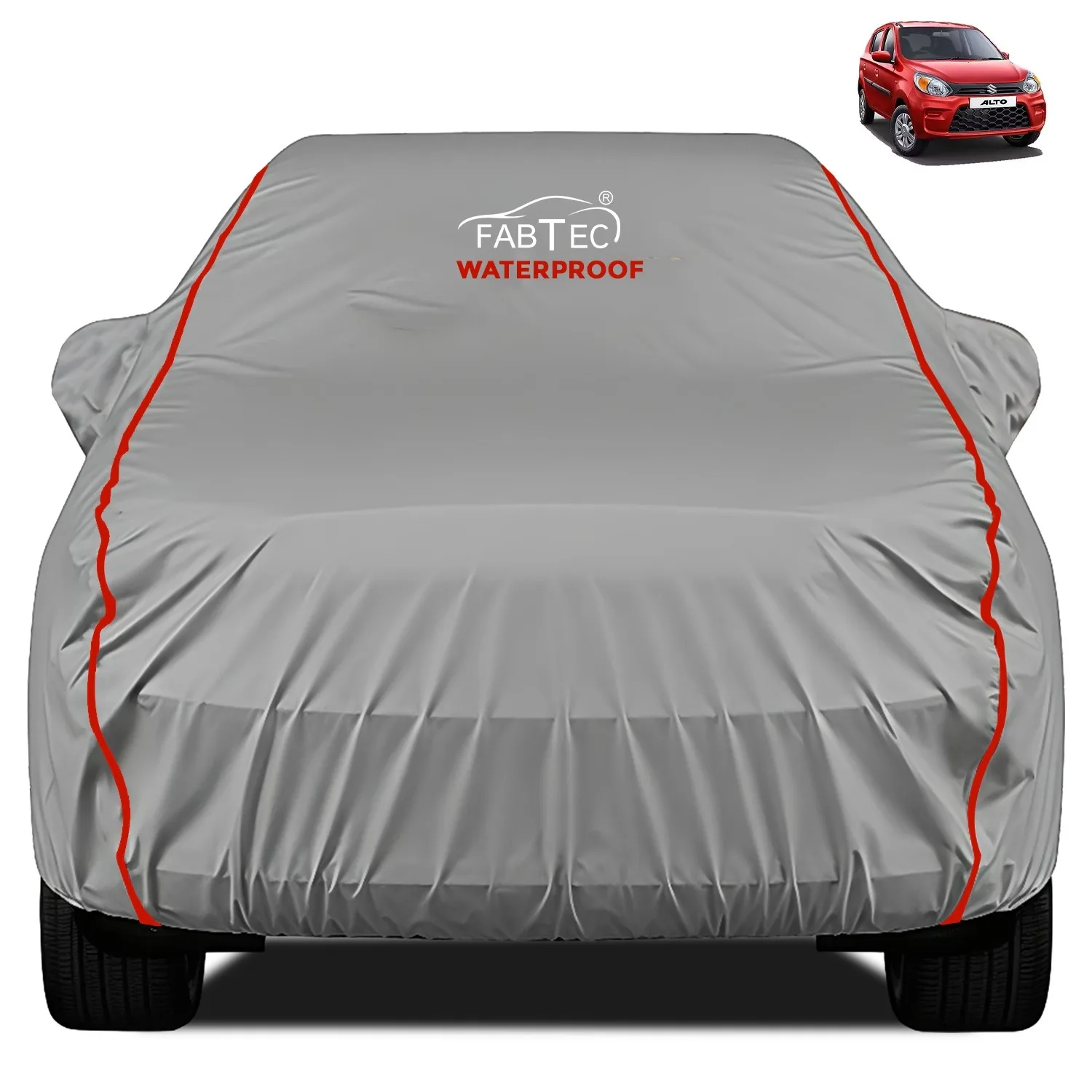 FABTEC - Peva Waterproof Red Border Car Body Cover for Alto 800
