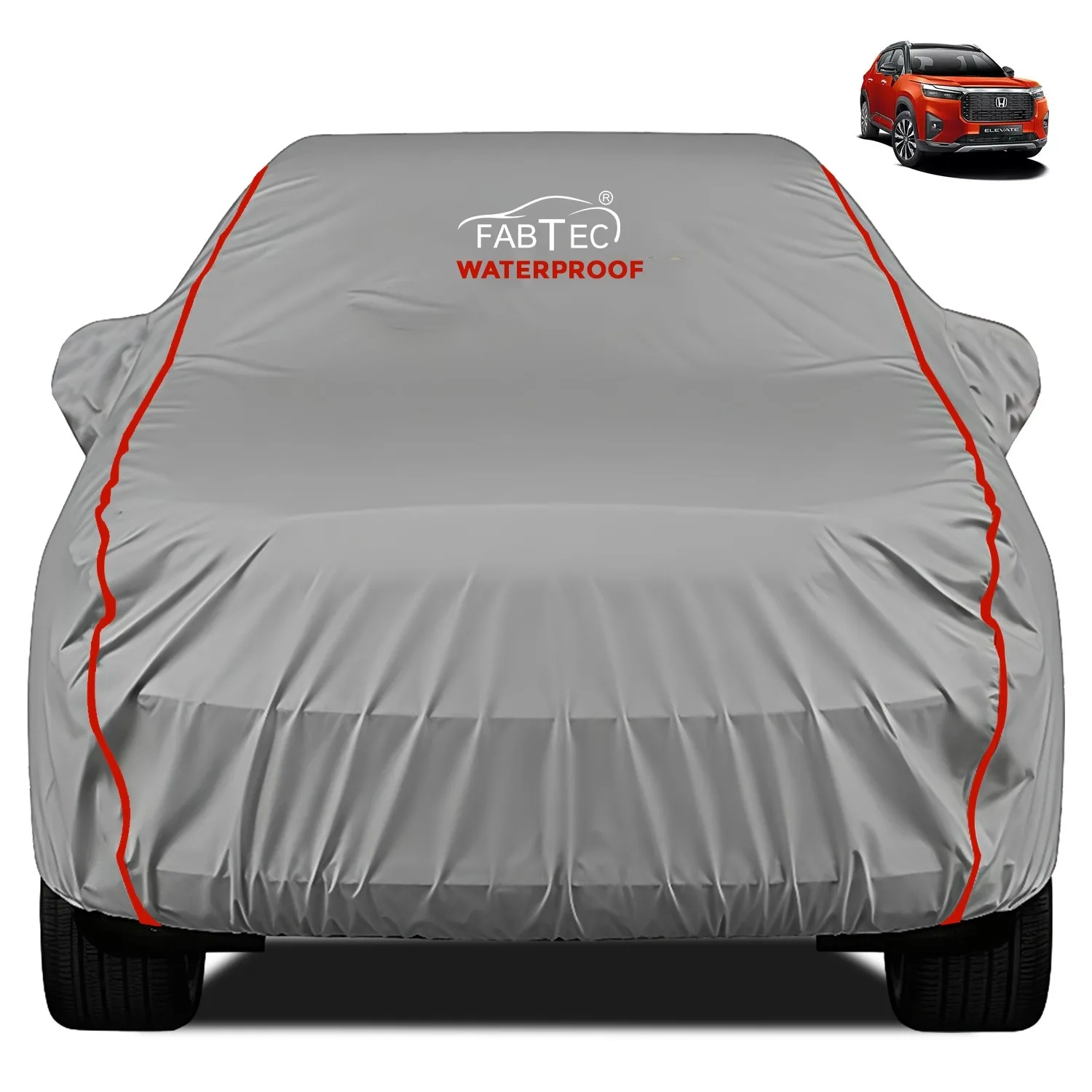 FABTEC - Peva Waterproof Red Border Car Body Cover for Honda Elevate