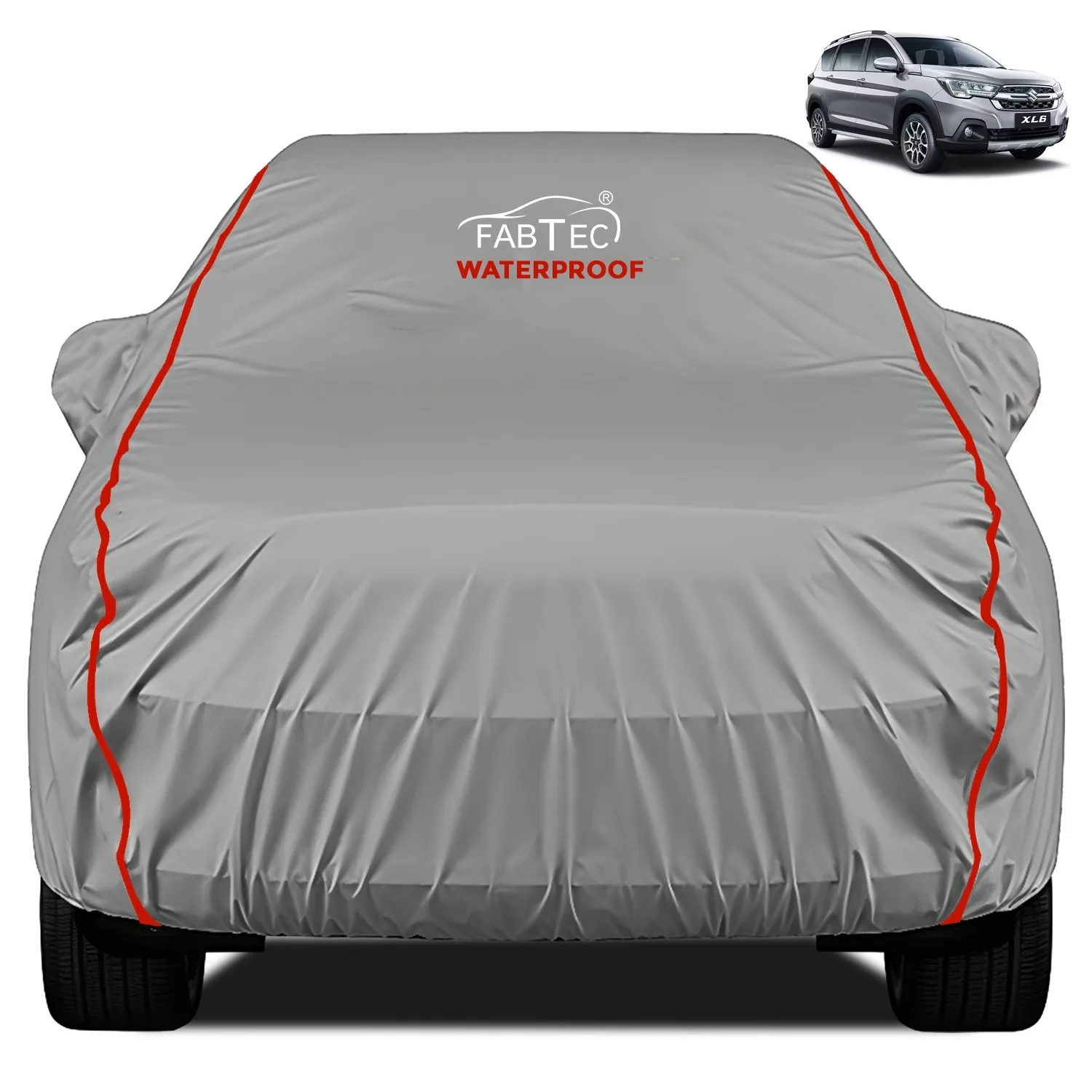 FABTEC - Peva Waterproof Red Border Car Body Cover for Maruti Suzuki XL6