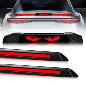 Fabtec Universal Car Spoiler LED Brake Light Strip | Rear Wing Third Brake Light with Turn, Running & Signal Function (Devil’s Eye)