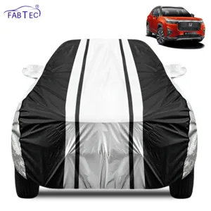 FABTEC Waterproof Silver & Black Stripes Car Body Cover for Honda Elevate 2023 – 2026