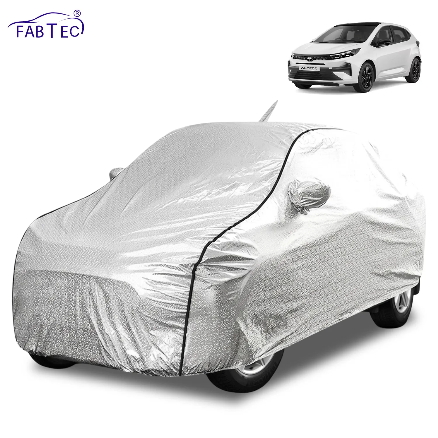 FABTEC Waterproof Metallic Silver Car Body Cover For Tata  Altroz 2026