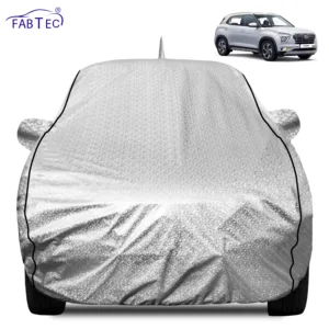 FABTEC Waterproof Metallic Silver Car Body Cover For Hyundai  Creta 2014 - 2022