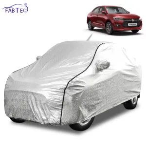 FABTEC Waterproof Metallic Silver Car Body Cover For Maruti Suzuki Dzire 2022 - 2026