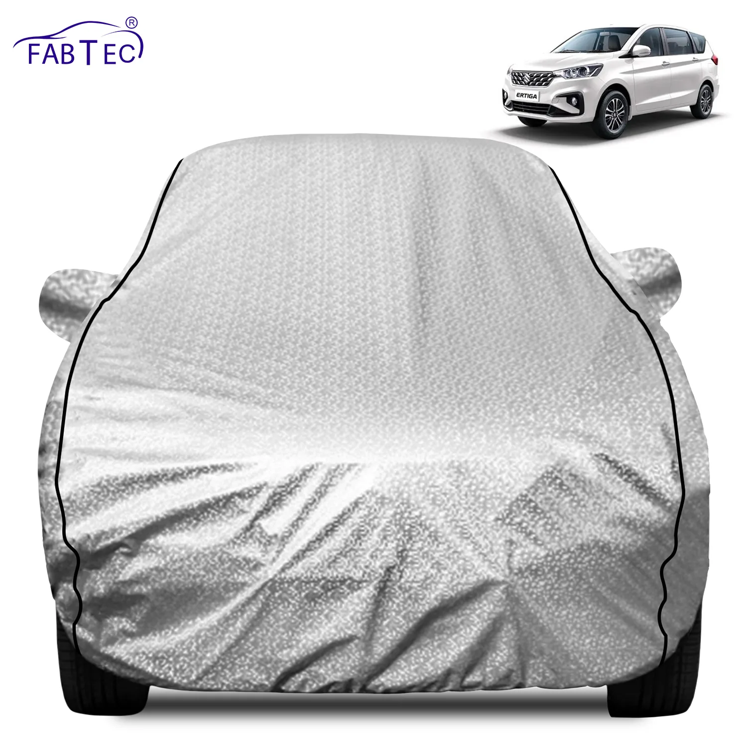 FABTEC Waterproof Metallic Silver Car Body Cover For Maruti Suzuki  Ertiga 2021 - 2026