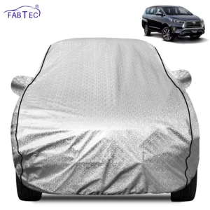 FABTEC Waterproof Metallic Silver Car Body Cover For Toyota  Innova Crysta 2020 - 2026