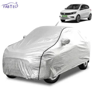 FABTEC Waterproof Metallic Silver Car Body Cover For Tata  Tiago EV 2022 – 2026