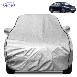 FABTEC Waterproof Metallic Silver Car Body Cover For Hyundai  Verna 2020 - 2023