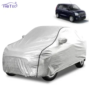 FABTEC Waterproof Metallic Silver Car Body Cover For Maruti Suzuki  WagonR 2018 - 2026