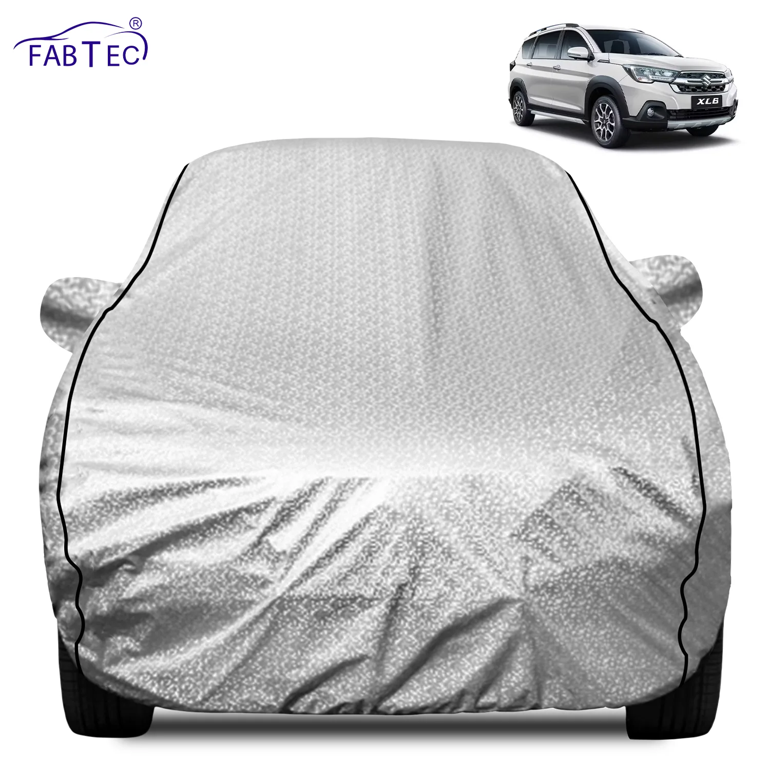 FABTEC Waterproof Metallic Silver Car Body Cover For Maruti Suzuki  XL6 2022 - 2026